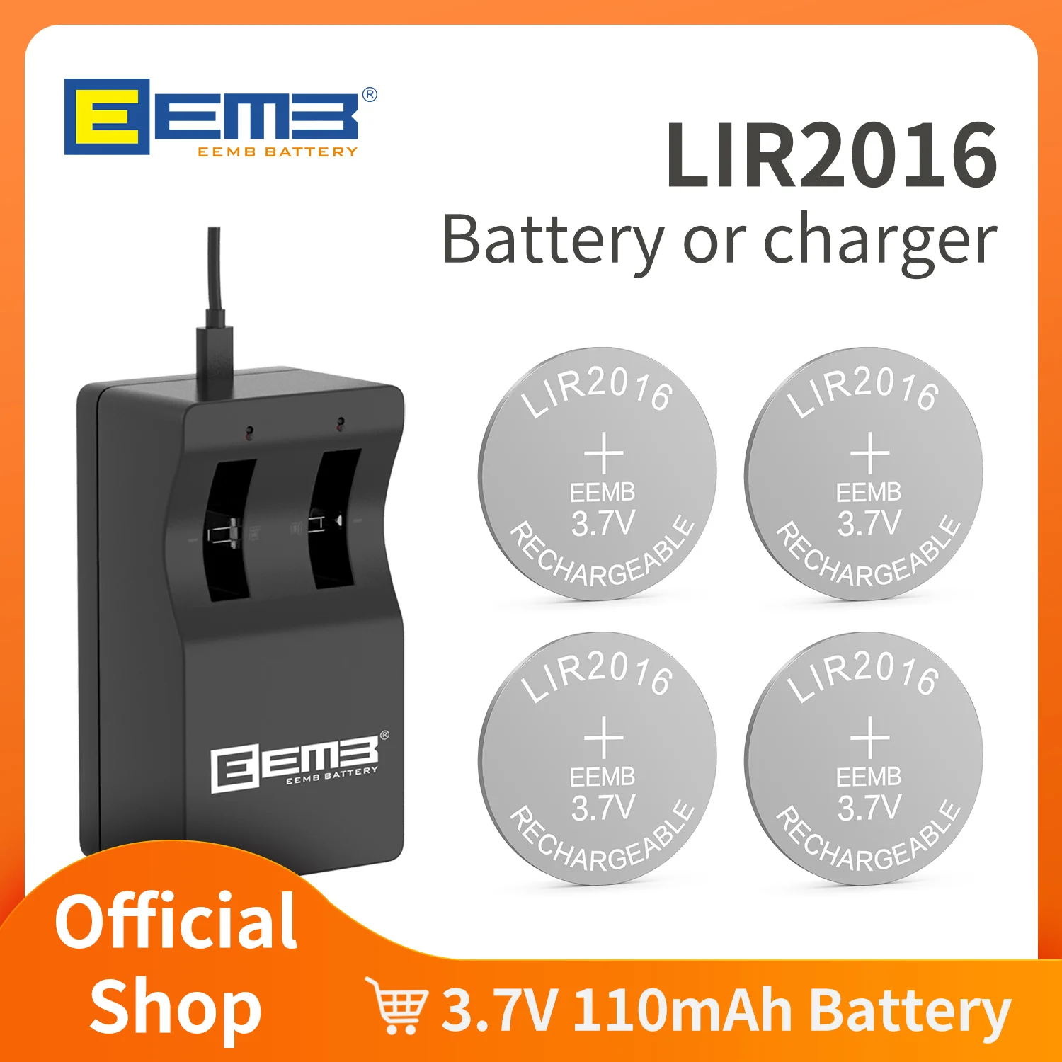 EEMB Brand LIR2016 Rechargeable Battery (With Charger option