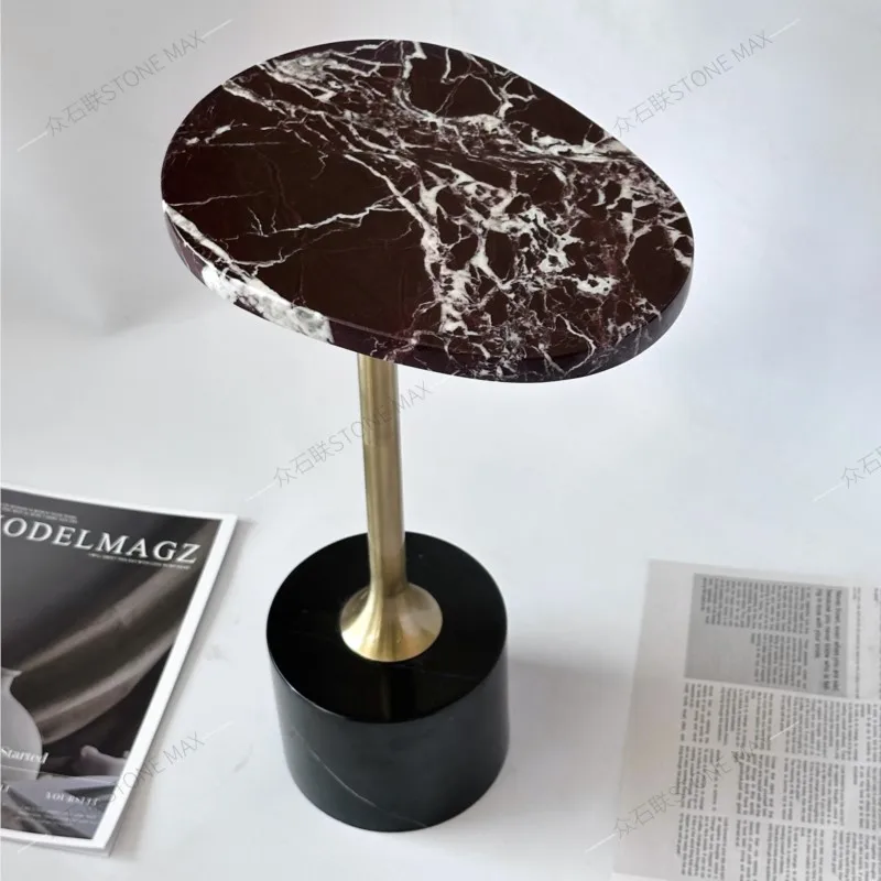 

MOMO Natural Marble Side Table Designer Models Living Room Sofa Side Table Bedroom Bedside Light Luxury Ins Simple And Stylish