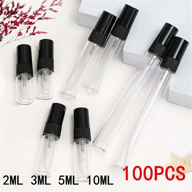 Bulk Pack 5/10/50/100PCS Glass Refillable Bottle Perfume Bottles 2ML-10ML Cosmetics Sample Thin Vials for Fragrance & Cosmetics