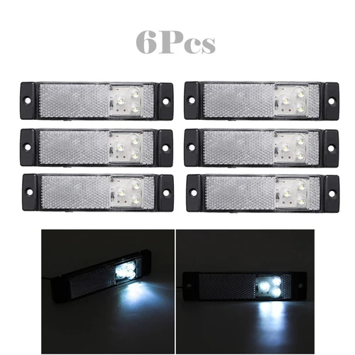 Imagen 2 del producto Luces de posición lateral para coche, de 12V Reflector de señal de giro y 24V, 3LED, lámparas indicadoras de parada, camión, remolque, caravana, RV, camión, furgoneta, 6 uds.