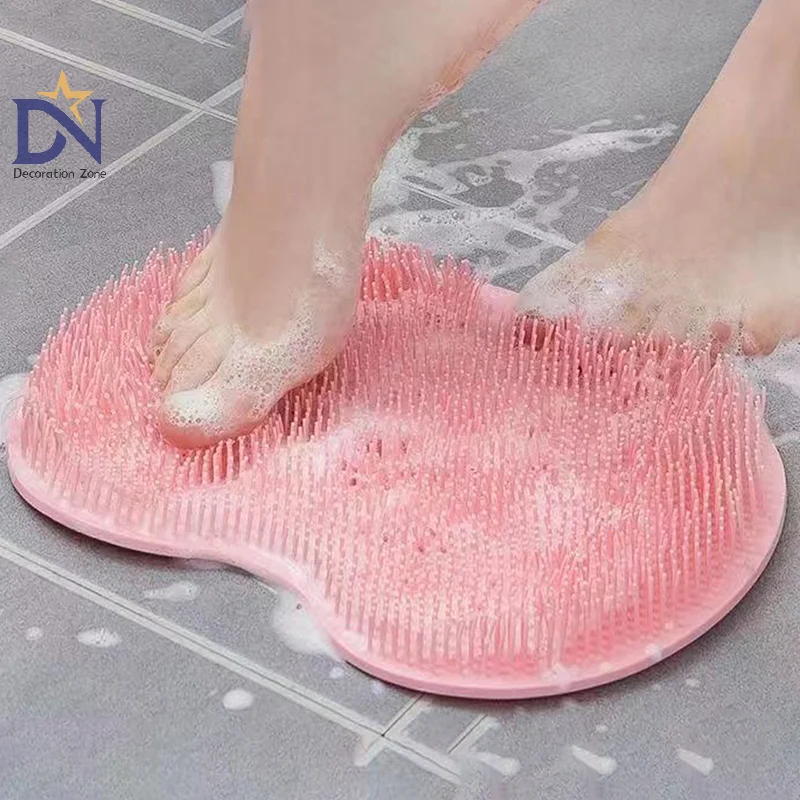 Tapis de Massage de douche exfoliant, tapis de bain antidérapant, tampon de lavage des pieds, tapis mural de salle de bains, brosses à ventouse pour le dos