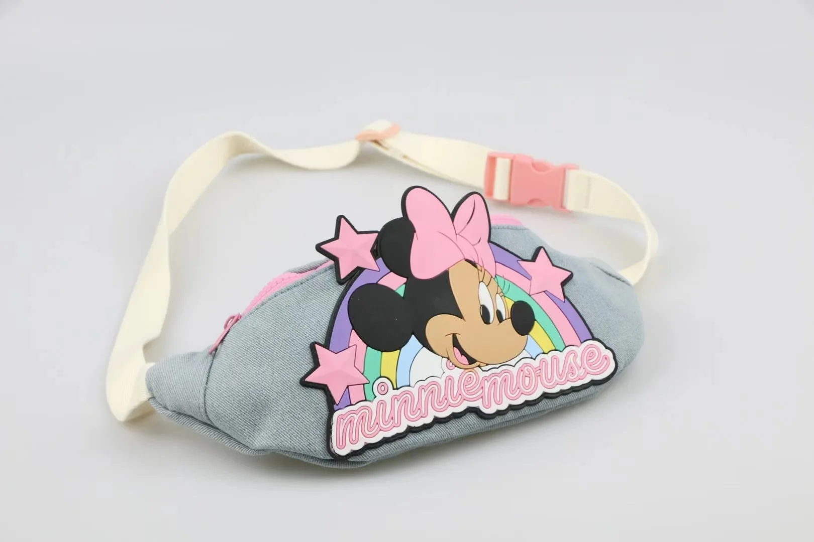 Disney cartoon Minnie Mickey Mouse New Kids Chest Bags with plush dolls Boys Cute bag waist bag