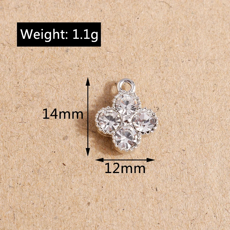 10 stücke 12x14mm Nette Kristall Blume Charme für Schmuck Machen DIY Tropfen Ohrringe Anhänger Halsketten Handmade Schlüsselanhänger handwerk Geschenke – Detail 1