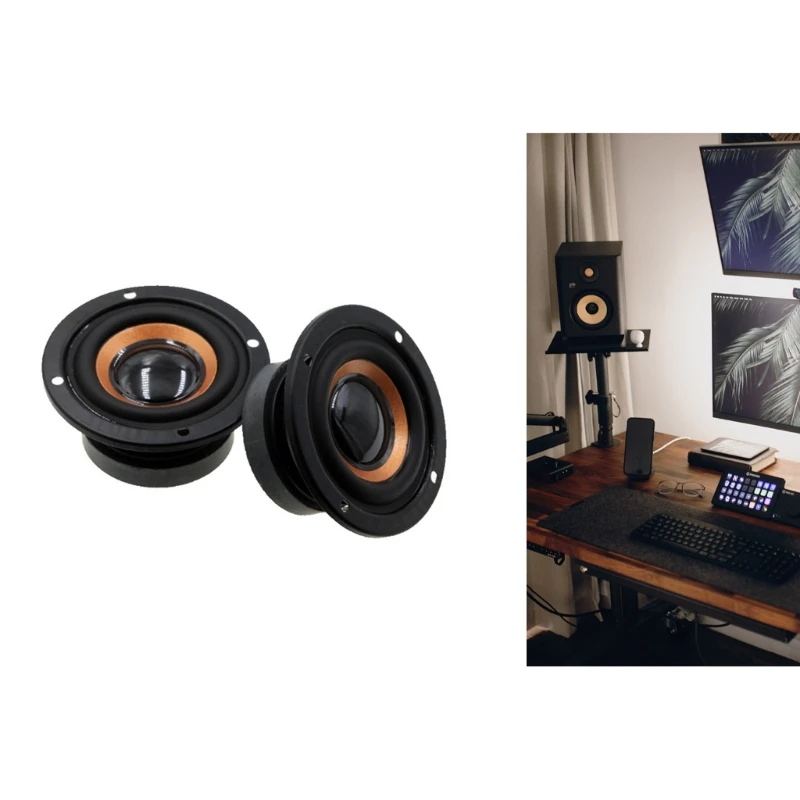 CPDD 2Pcs 64mm Speakers 2Inch Full frequency 4Ohm 3W Loudspeaker DIY Bass Sound For Home Theaters Loudspeakers