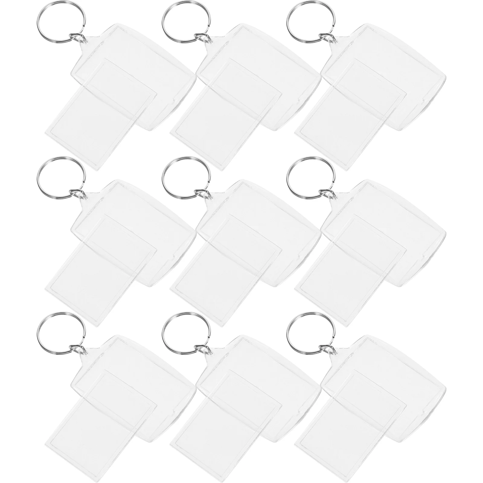 

100 Pcs Key Holders for The Home Fob Transparent Blank Insert Photo Frame Heart Picture