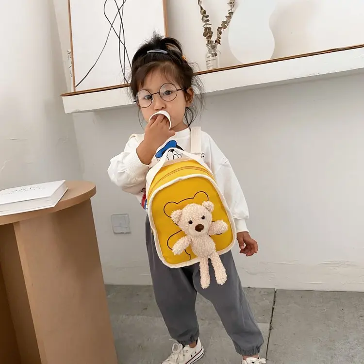 Nette Trendy Plüsch Bär Kinder Rucksack Baby Kindergarten Mini Schule Tasche Rucksack Cartoon Nette Baby Rucksack