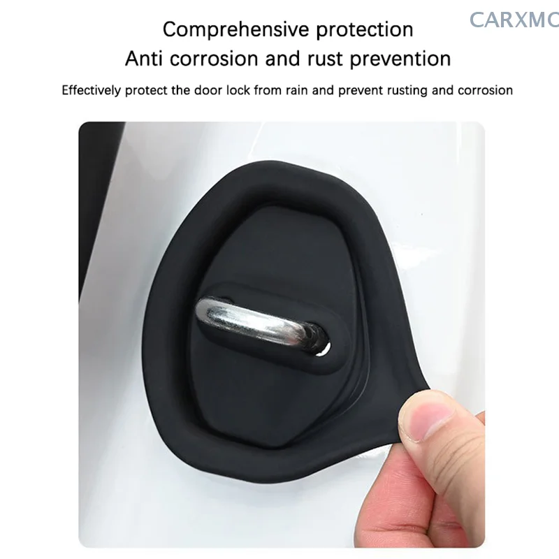 1PC New Car Door Mute Damping Cushion Silicone Door Lock Buckle Car Door Anti-collision Protective Cover For Model 3 Model Y