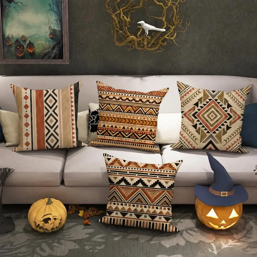 Abstract Botanical Decor Cushion Cover Halloween decoration trick or treat cushion cover, ghost, pumpkin head, bat decoration