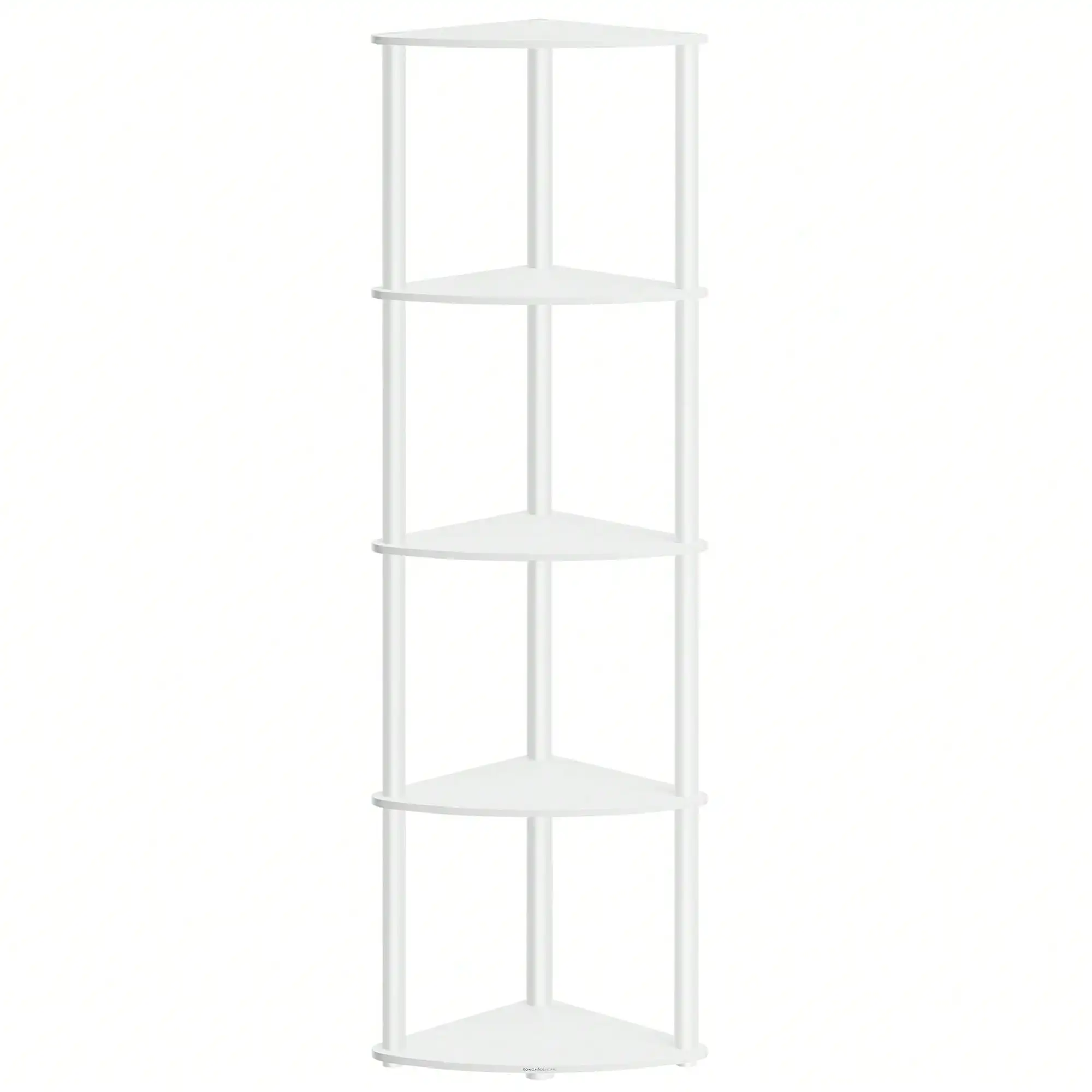 SONGMICS Superfast Toolless Assembly, Corner Shelf, 5-Tier Corner Standing Shelf, Corner Shelf Stand, Living Room, Bedroom, Kitchen, 15 X 10.6 X 54.7 Inches