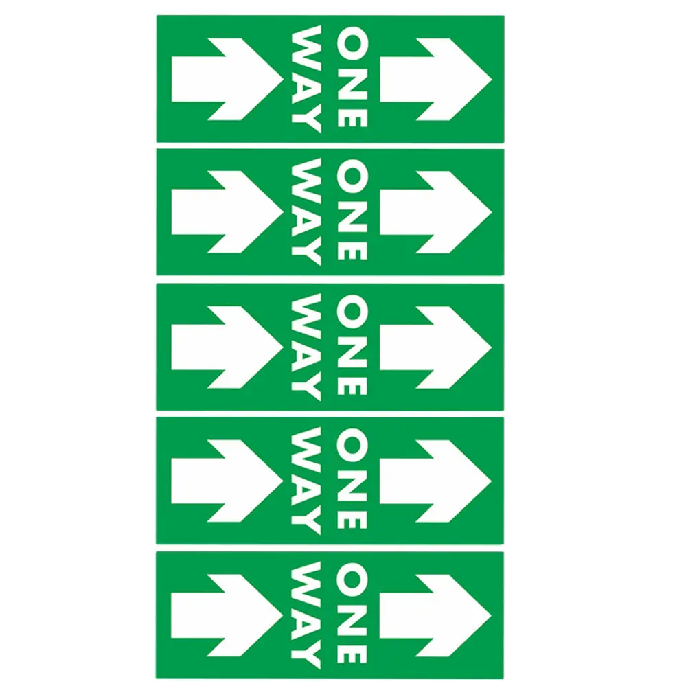 5Pcs Arrow Floor Stickers Waterproof PVC Social Distance Safety Signs Directional Arrows for Office School