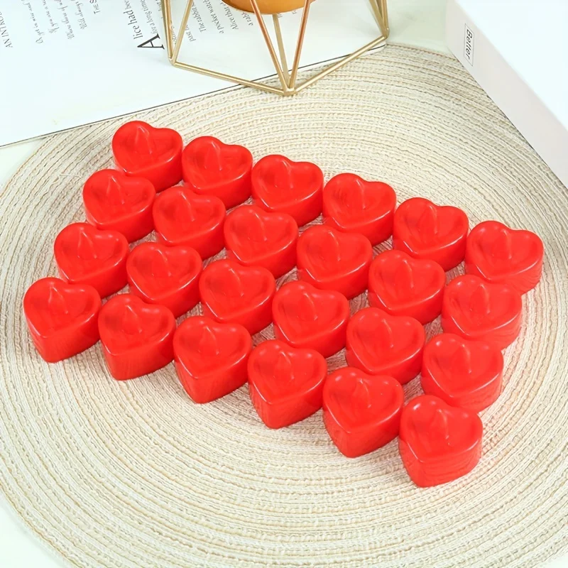 24 PCS Heart-shaped LED ambiance light, especially romantic night Valentine's Day wedding decoration