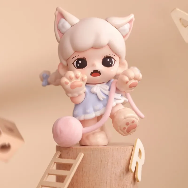 ゾーラーニャー猫フェイスソーシャルミニシリーズブラインドボックスかわいい漫画デスクトップ絶妙なモデルオーナメントサプライズミステリーボックス誕生日おもちゃ