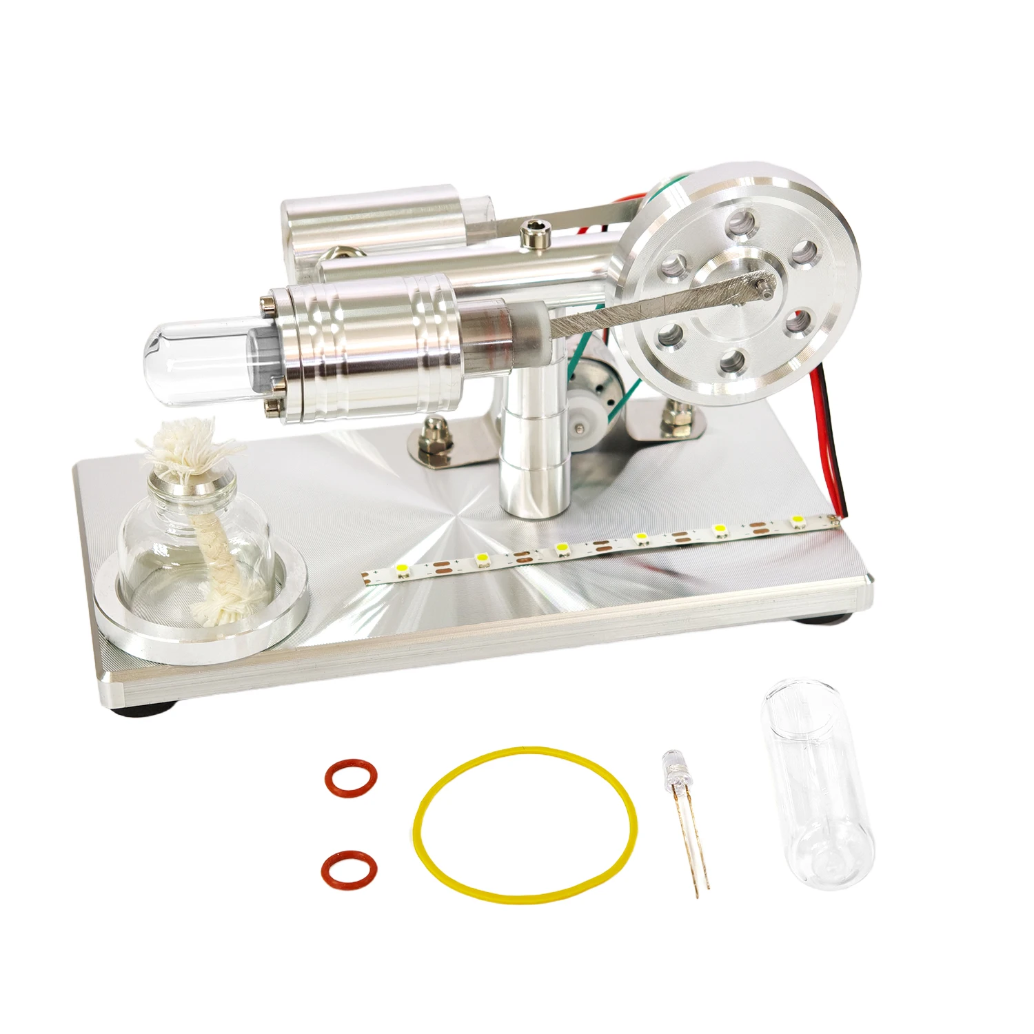 

Одноцилиндровый двигатель Стирлинга с функцией генерации света, модель двигателя внутреннего сгорания, учебное пособие для научных экспериментов