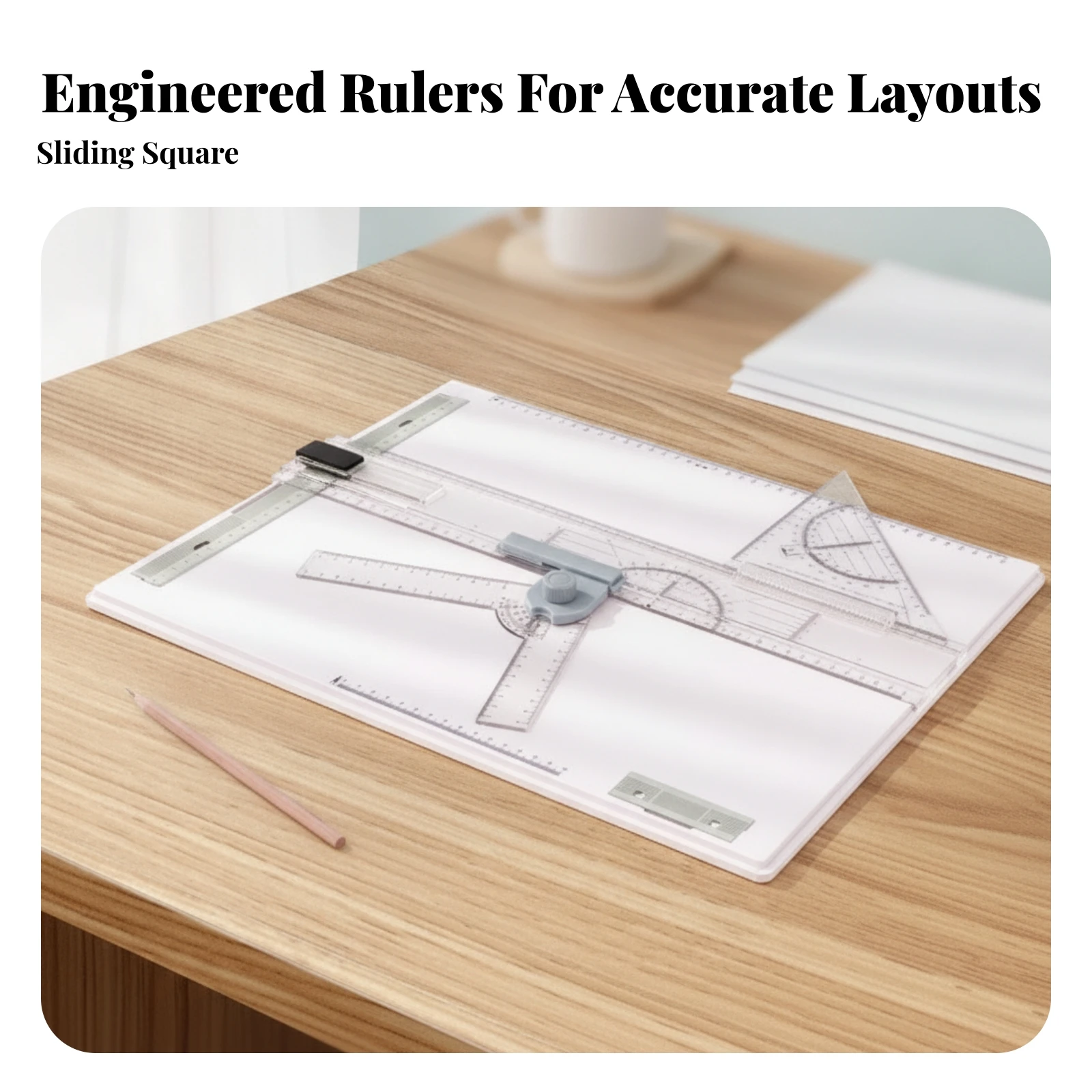 US Letter Size-Size Drawing Board with Rulers Easy to Carry US Letter Size-Size Drafting Board with Clamps Portable Drafting