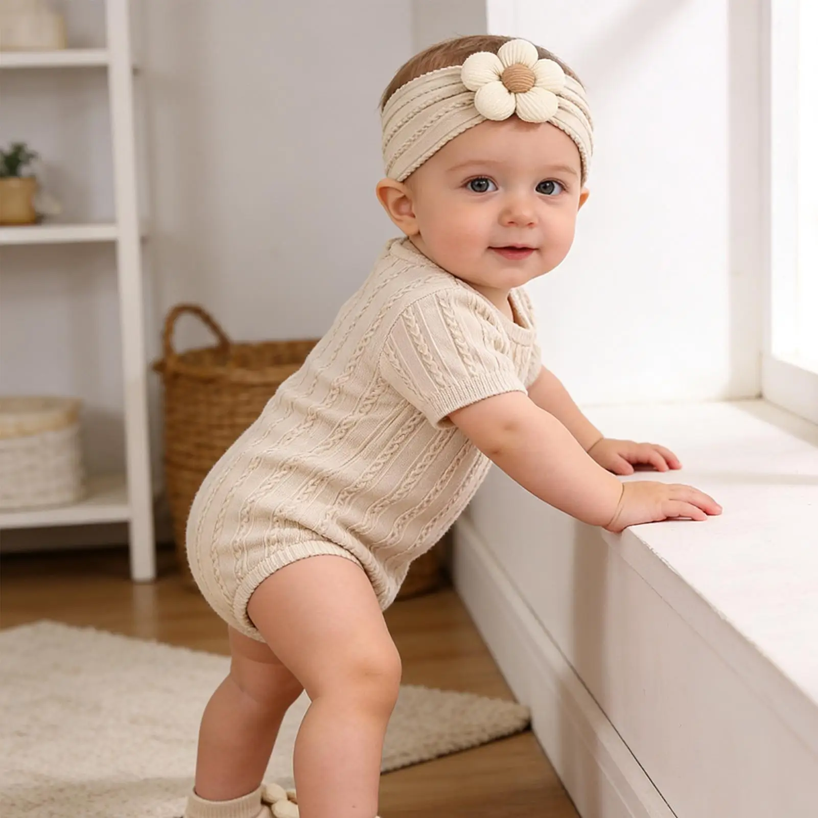 

Kids Headbands Cute Flower Hairbands Kids Socks Hair Accessories For Children Girls Walking Photoshoot Baptism Holiday Home