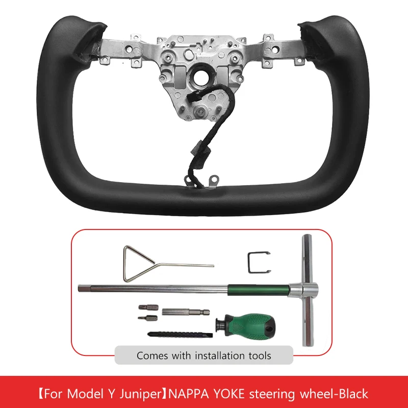 NovaAcc Yoke Stuurwiel voor Tesla Model Y Juniper 2025 2026 Verwarmd Zwart Wit Nieuw Yoke Stijl Stuurwiel Vervanging