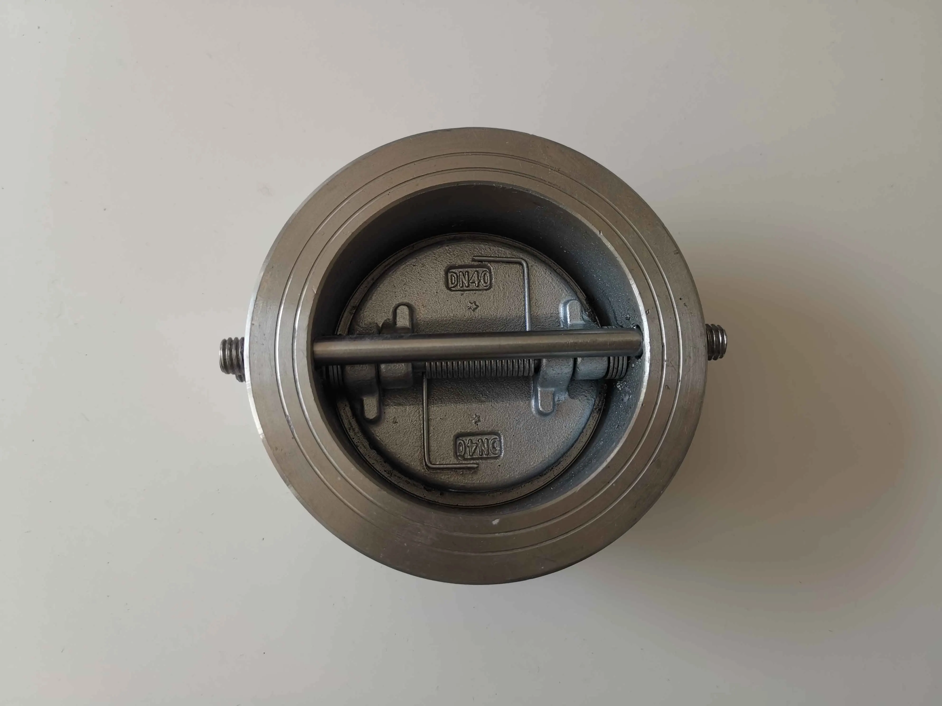 

304 Stainless Steel Wafer Butterfly Check Valve H77X-16P Double Flap Thin Type Valve DN40