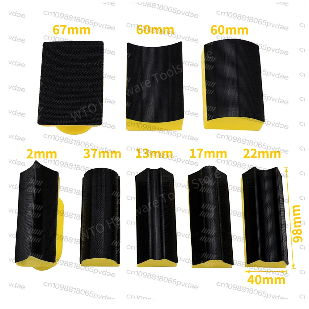 9PCS Contoured Profile Hand Sanding Block Set,Assorted Shapes Hook & Loop Detail Hand Sander Tools Kit for Woodworking Furniture