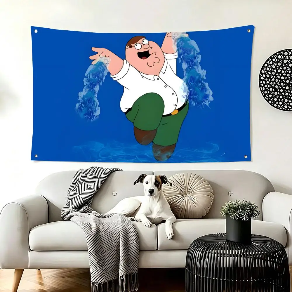 90X150CM Cartoon Peter Griffin Flags  For Living Room Home Dorm Decor Wall Outdoor Camping Party Banner Gifts