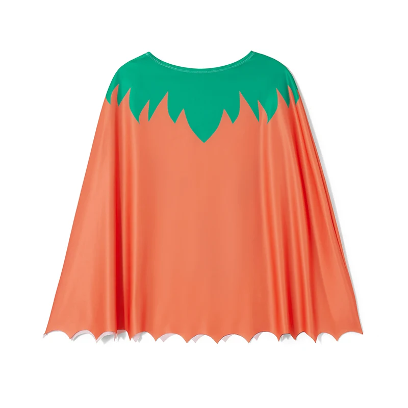 Halloween Pumpkin Pancho Costume Cute Pumpkin Ghost Cloak Cape Trick-or-Treating Party Prop for Kids Adults