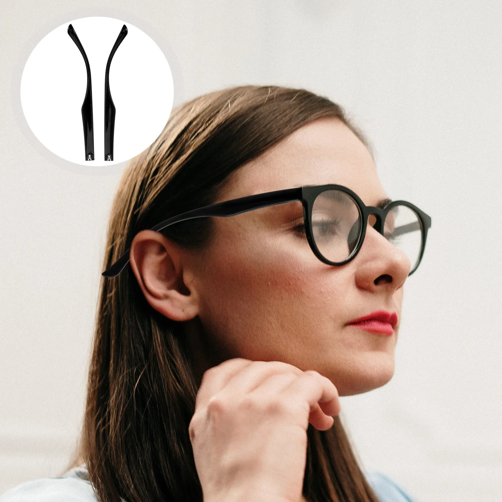 

1Pair Glasses Arm Replacement Tr90 Material Easy Install Eyeglass Repair Kit Lightweight Comfortable Eyeglasses Parts