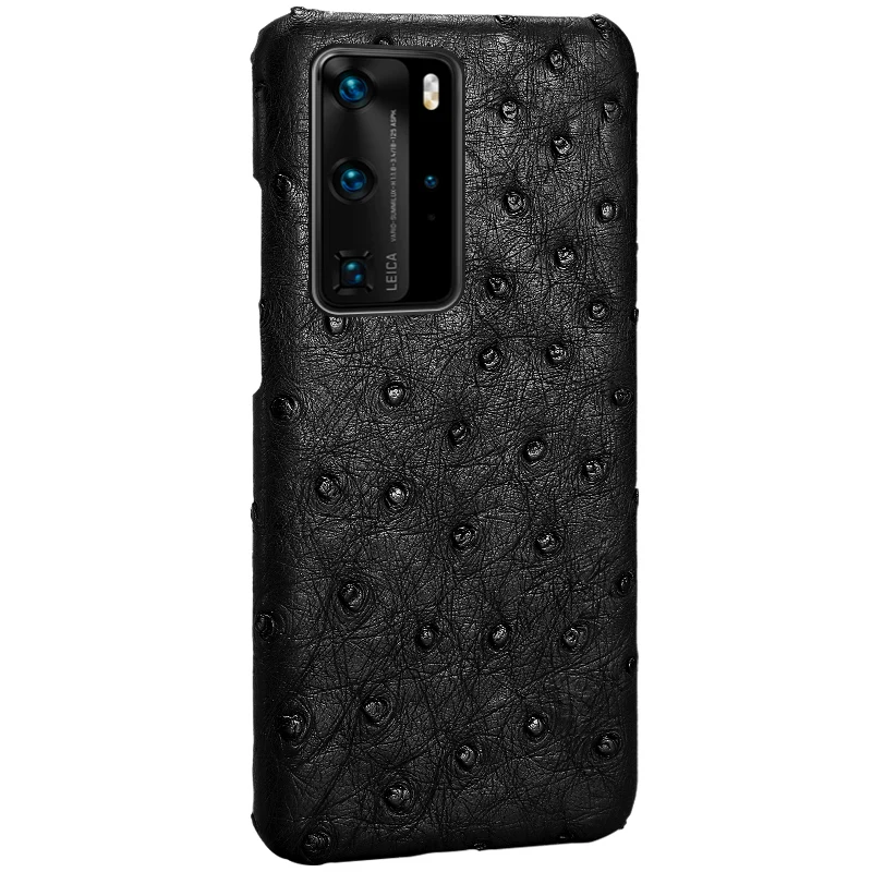 LANGSIDI Luxury Original Ostrich phone case For HUAWEI P40 50 60 PRO P30 LITE p20 MATE 60 50 40 30 20 Genuine leather cover