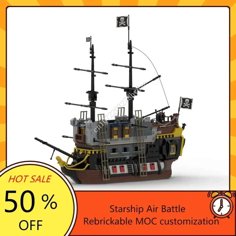 1988PCS MOC Modular Floating Castle DIY Pirate Ship Model Building Blocks Technology Bricks Creative Assembly Toys Holiday Gifts