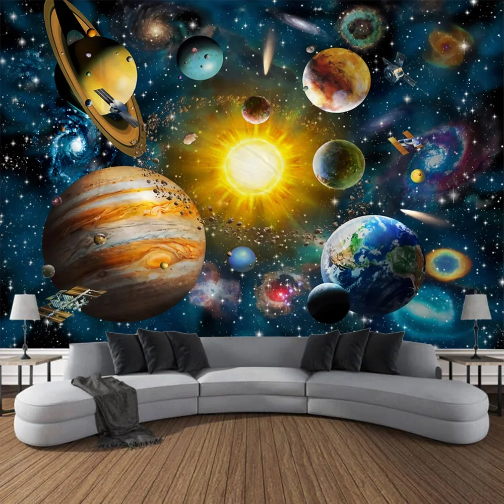 

Starry Space Tapestry Fantasy Forest Landscape Room Art Decoration Wall Hanging Bedroom Living Room Decoration Large Tapestry