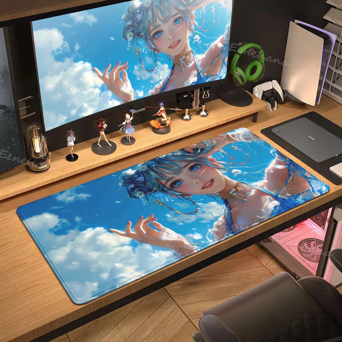 Divine Youth Large Anime Mouse Pad Table Desk Mat Big Gaming Mousepad Gamer Accessory Carpet Keyboard Pads E-sports Mouse Mats