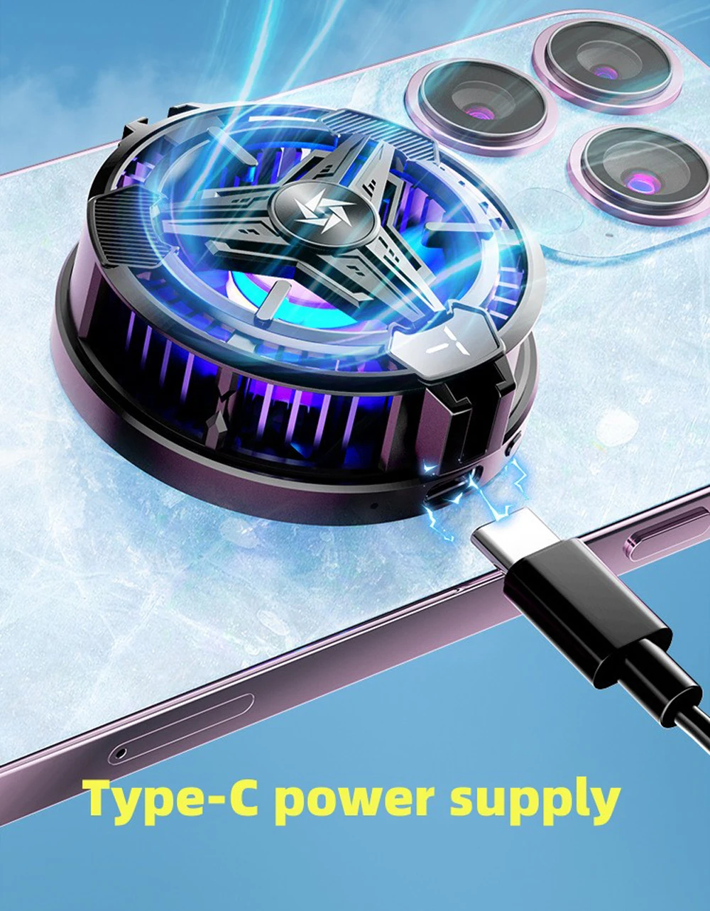 New Cooling Fan For Steam Deck/Game Console/Mobile Phone/Pad Easy Install With Temperature Display