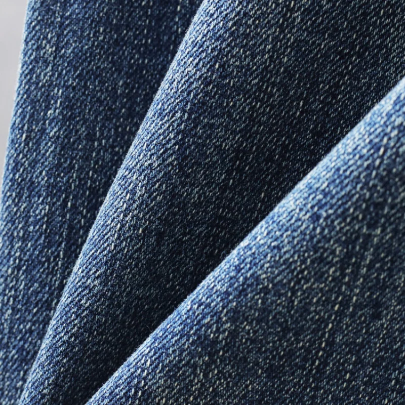 Celana Jeans Pria Musim Semi/Gugur 2025 Gaya Korea Water Washed Serbaguna Slim Fit Small Foot Elastis Model Conical