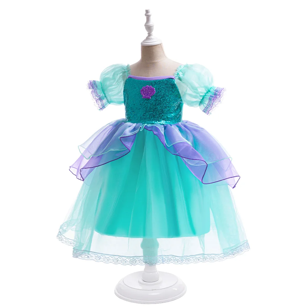 Little Mermaid Costume for Girls Carnival Cosplay Clothing Tulle Birthday Wedding Princess Party Dresses Halloween Mermaids Gown