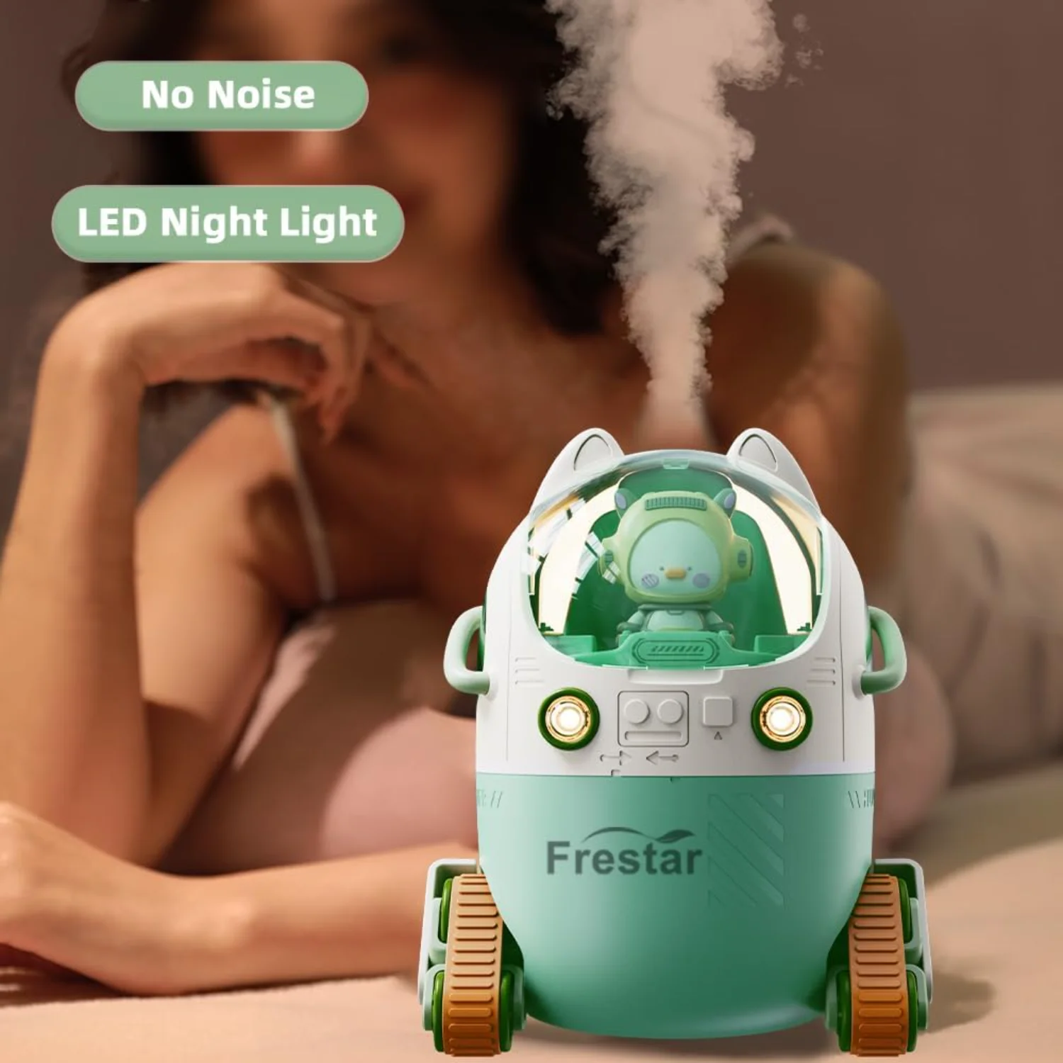 مرطب USB صغير 250 مل مع 7 ألوان LED ضوء ليلي، صغير للنباتات، غرفة النوم، المكتب، غرفة الأطفال، بدون با