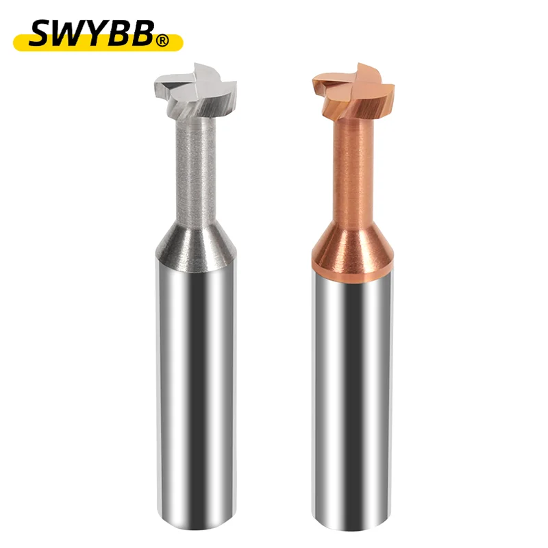 SWYBB Carbide T Slot Cutter Tungsten Steel T-slot Milling Tool Coated CNC Machining Metal Steel Aluminum Diameter 3~20mm