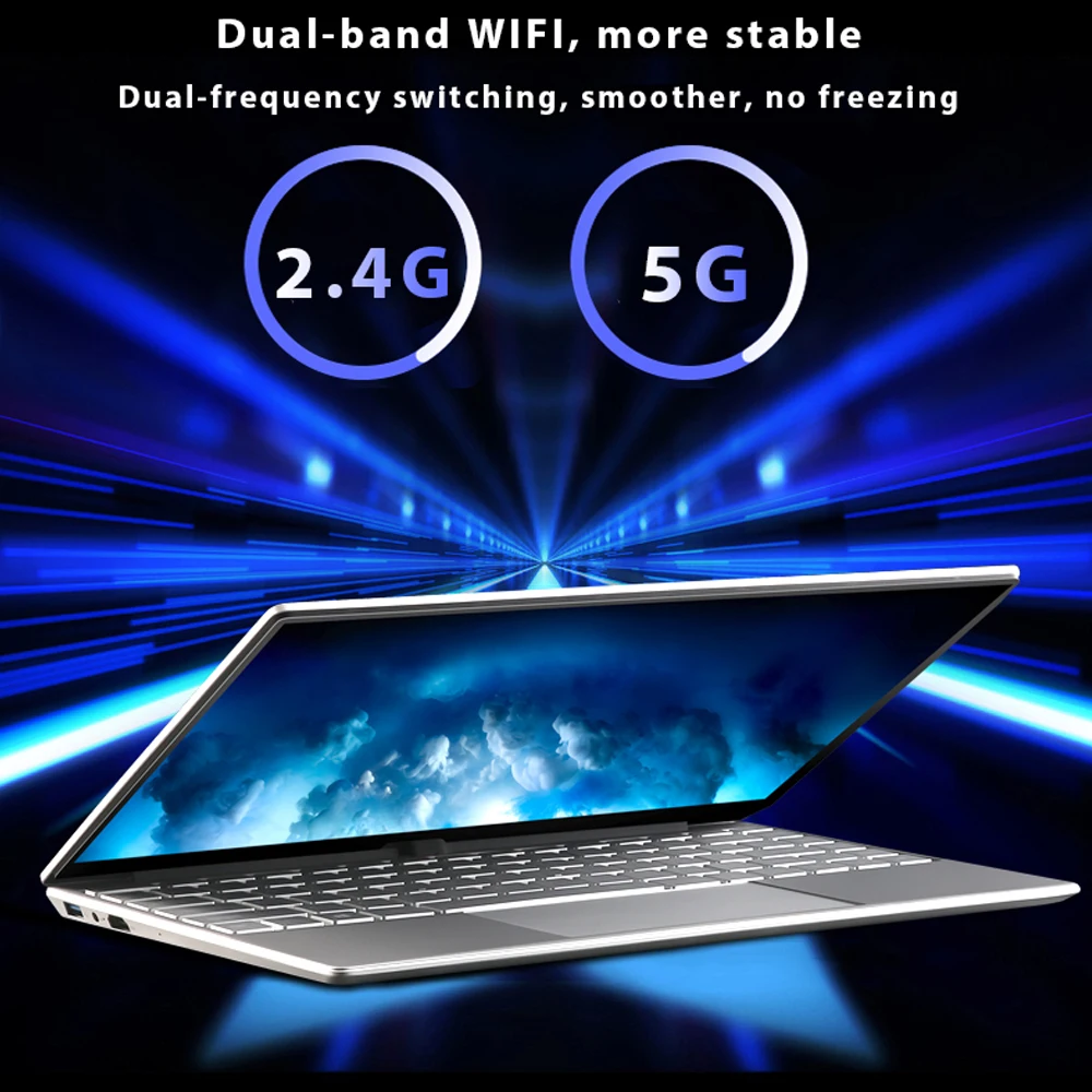 Ram 16G Rom 128G 256G 512 1TB SSD 15.6 ", komputer Laptop 2.4G/5.0G Wifi Bluetooth Intel Celeron J4125 Windows 10 5G WIFI