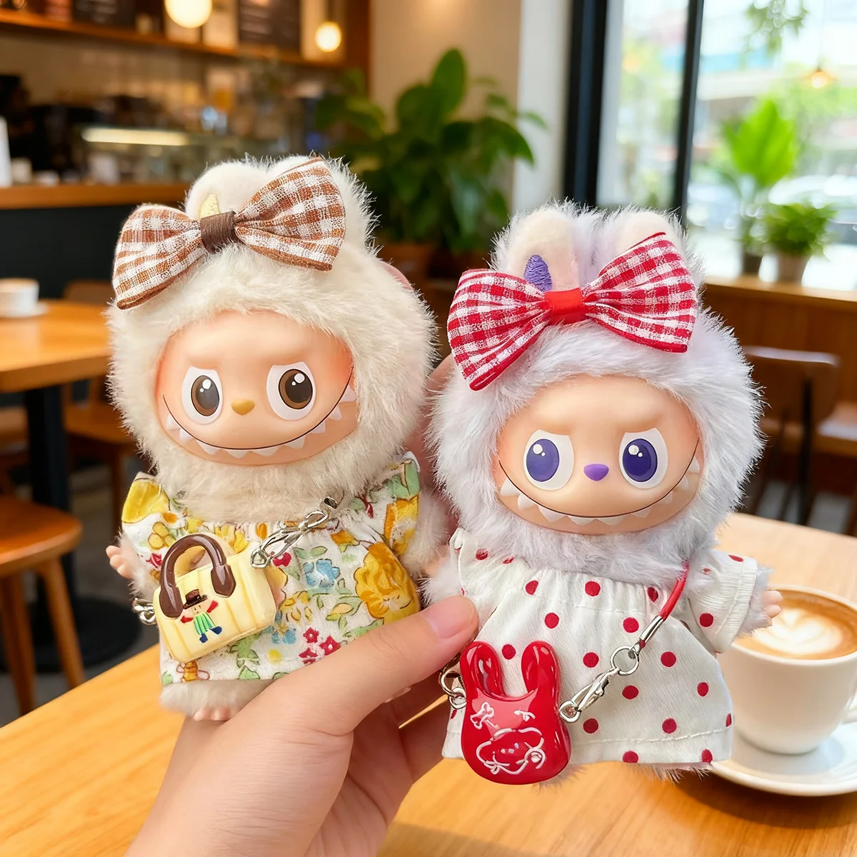 

[No Doll] Mini Plush Doll's Clothes for Mini Labubu 4.0 For Love Series Floral Skirt Set Doll Outfit Accessories Gifts