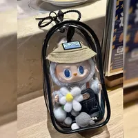 Colorful Transparent Protector Case Organizer Box for 15-17cm Ropa Labubu Outdoor Display Bag With Keychain Doll Accessories