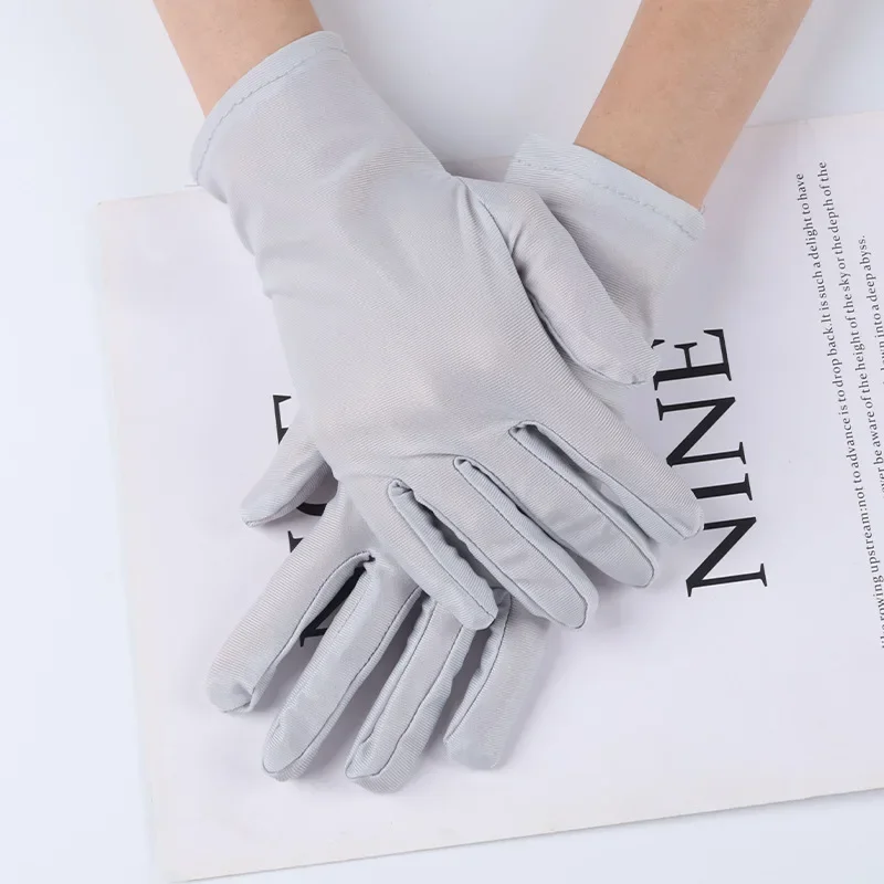 Весенне-летние тонкие дышащие солнцезащитные перчатки, женские солнцезащитные эластичные ювелирные изделия для вождения, короткие перчатки с полным пальцем