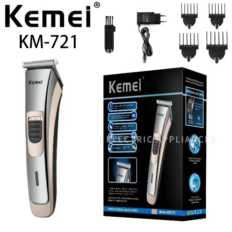 Wholesale Cordless Mens Hair Clipper Kemei KM-721 Custom Multifunctional Private Label Hair Clipper barber hair trimmer for men