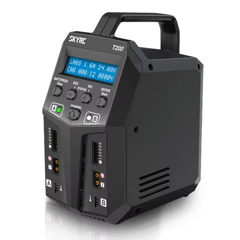 SKYRC T200 modello di aereo modello di auto batteria al litio caricatore bilanciato intelligente doppio dispositivo di ricarica e scarica 100W12A