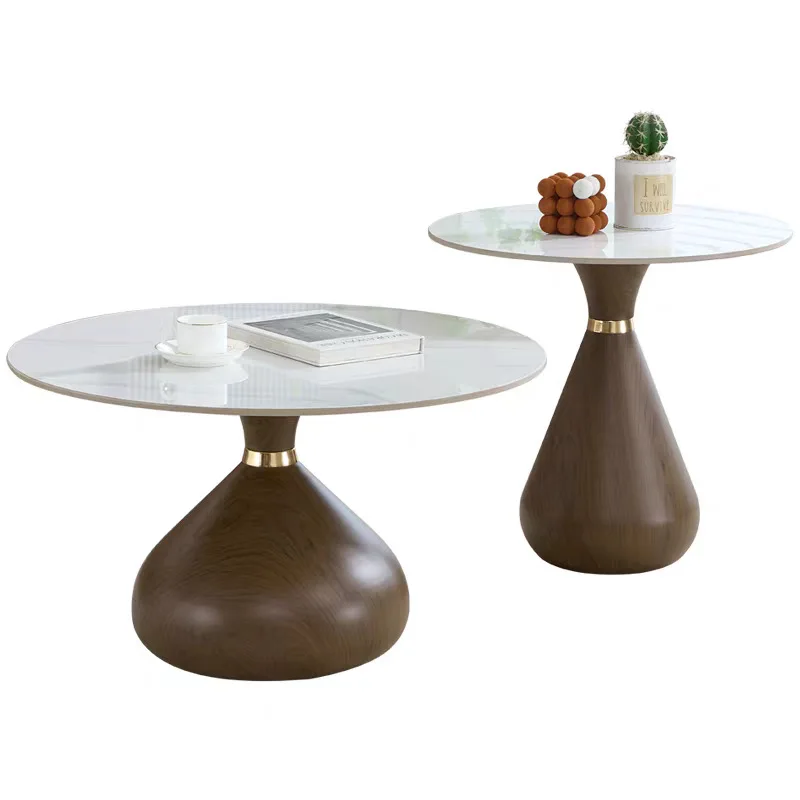 Wrought iron round tea table, designer small apartment model home, living room creative tea