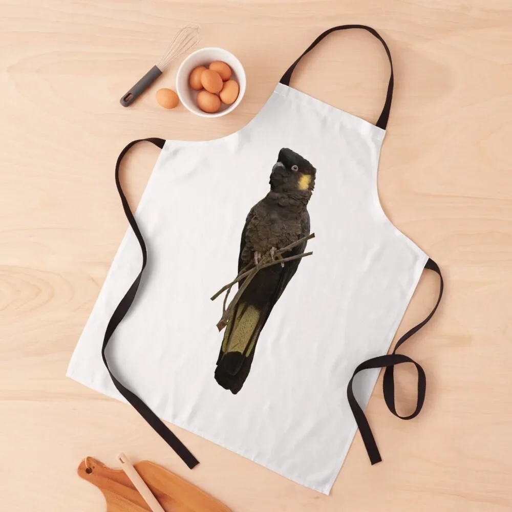 Yellow-tailed Black Cockatoo Apron Kitchen Things And For Home Women's Kitchen Kitchen Supplies Idea Goods household woman Apron