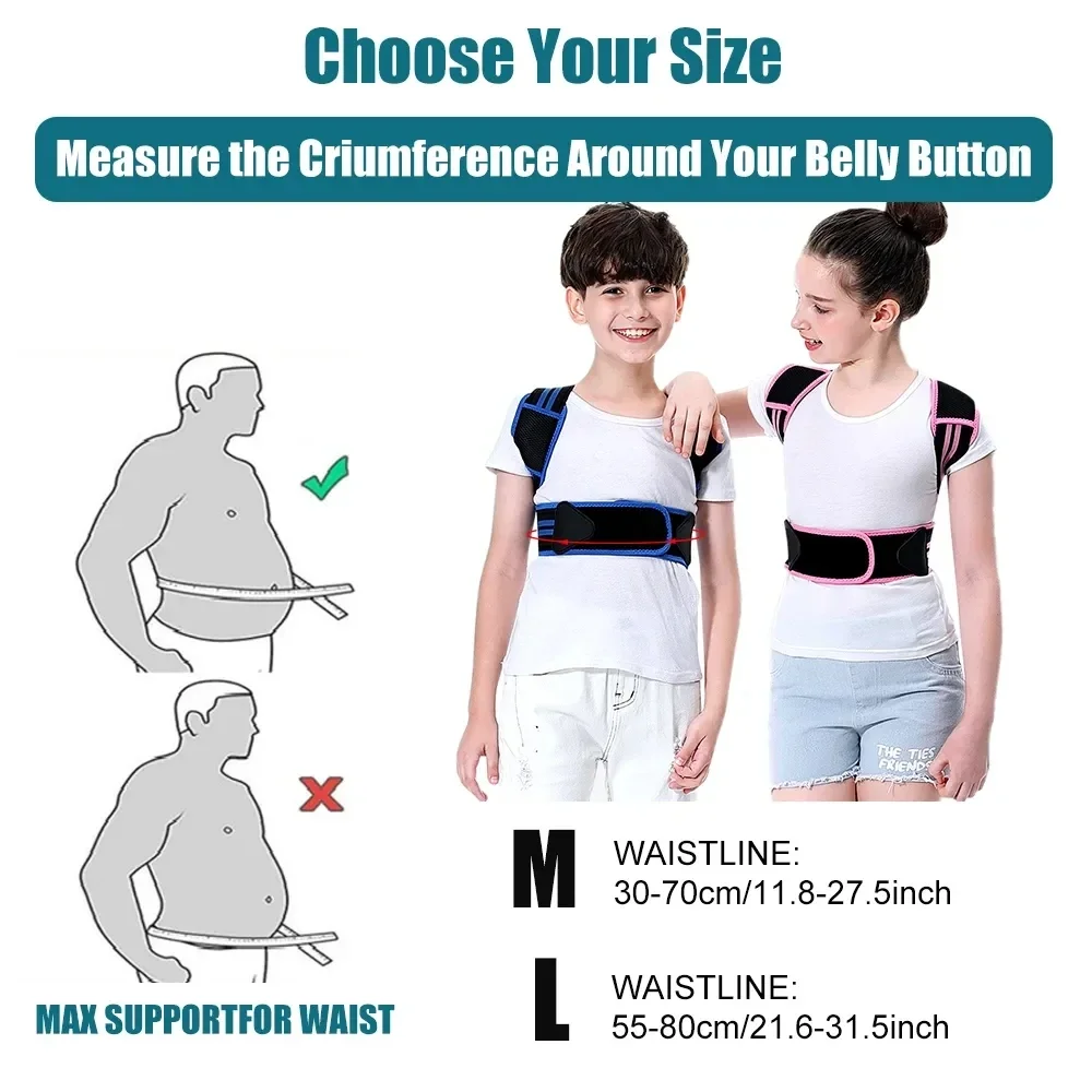 Posture Corrector for Kids,Upper Back Posture Brace for Teenagers Boys & Girls Under Clothes Spinal Support to Improves Slouch