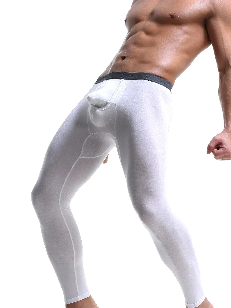 

5PCS Bullet men's autumn pants detached single scrotal support thin line pants tight warm pants shirt young men leggings