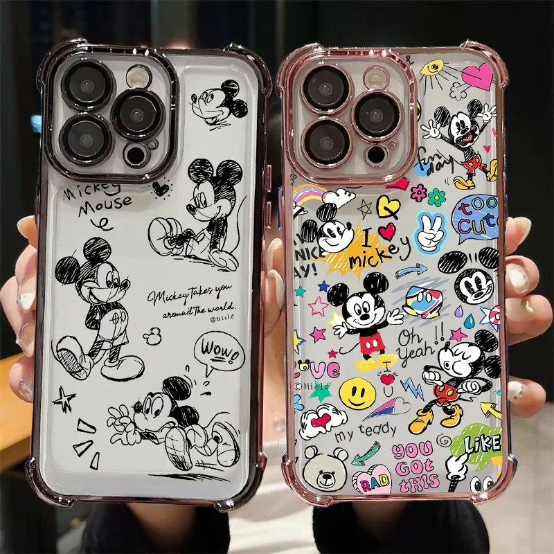 Coque Graffiti Disney Mickey Mouse pour Google PIXEL 10A 10 9 8 7 Pro 9A 8A 7A 5G PIXEL10 PIXEL9 PIXEL8, coque transparente Anti-choc