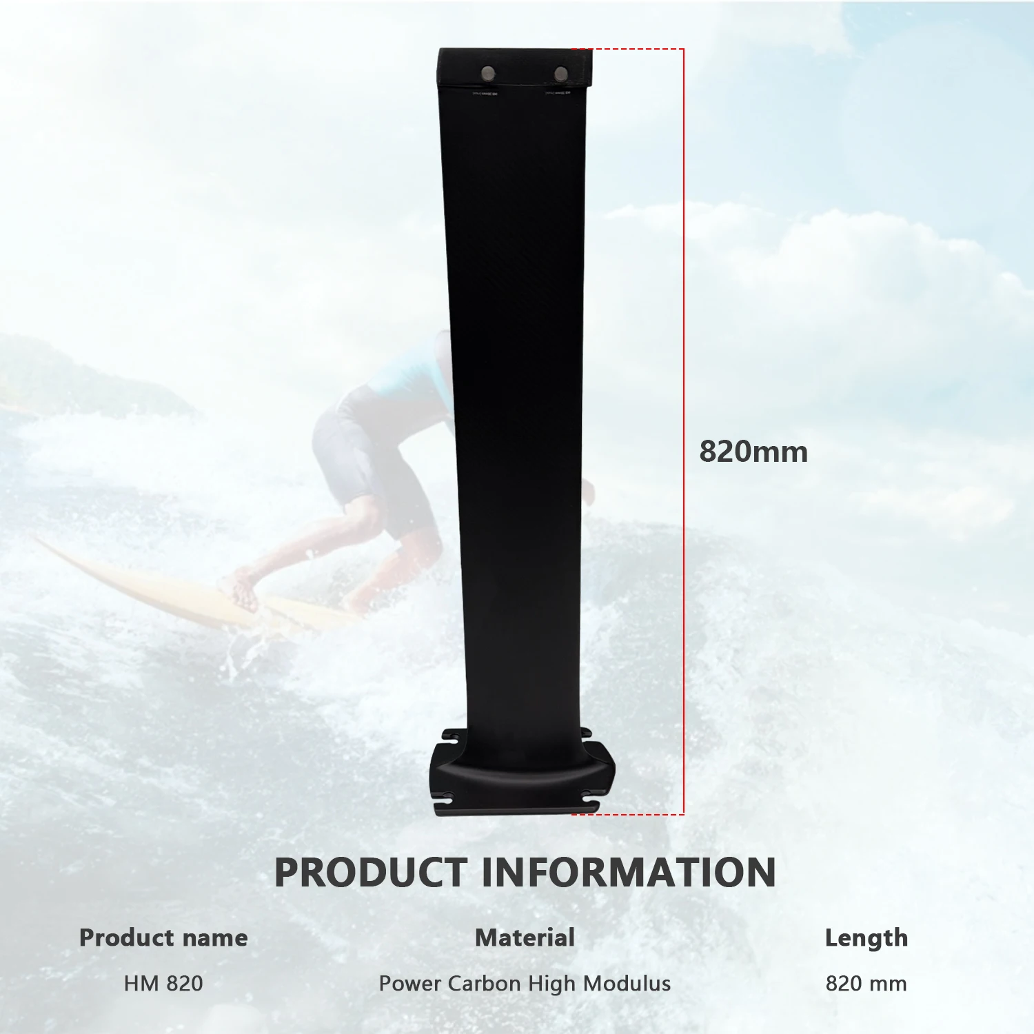 Professional High Performance Hydrofoil Water Sports 820mm Carbon Fiber High Modulus Mast 19mm Free Surf Tool Accessories Shaft