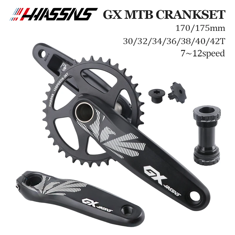 HASSNS Crankset Mtb Monoplate Cranks Arms For Bicycle Hollowtech Candle Pe 1 Crown Integrated Mountain Bike Connecting Rods