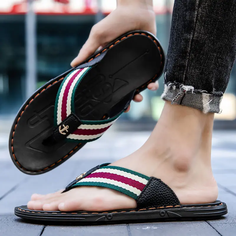 Outdoor Sandals Man Shiatsu Flat Slippers For Men Beach Flip Flops Shoes With Hot Trendy Casual Summer Sale Low Price Pvc Y2k