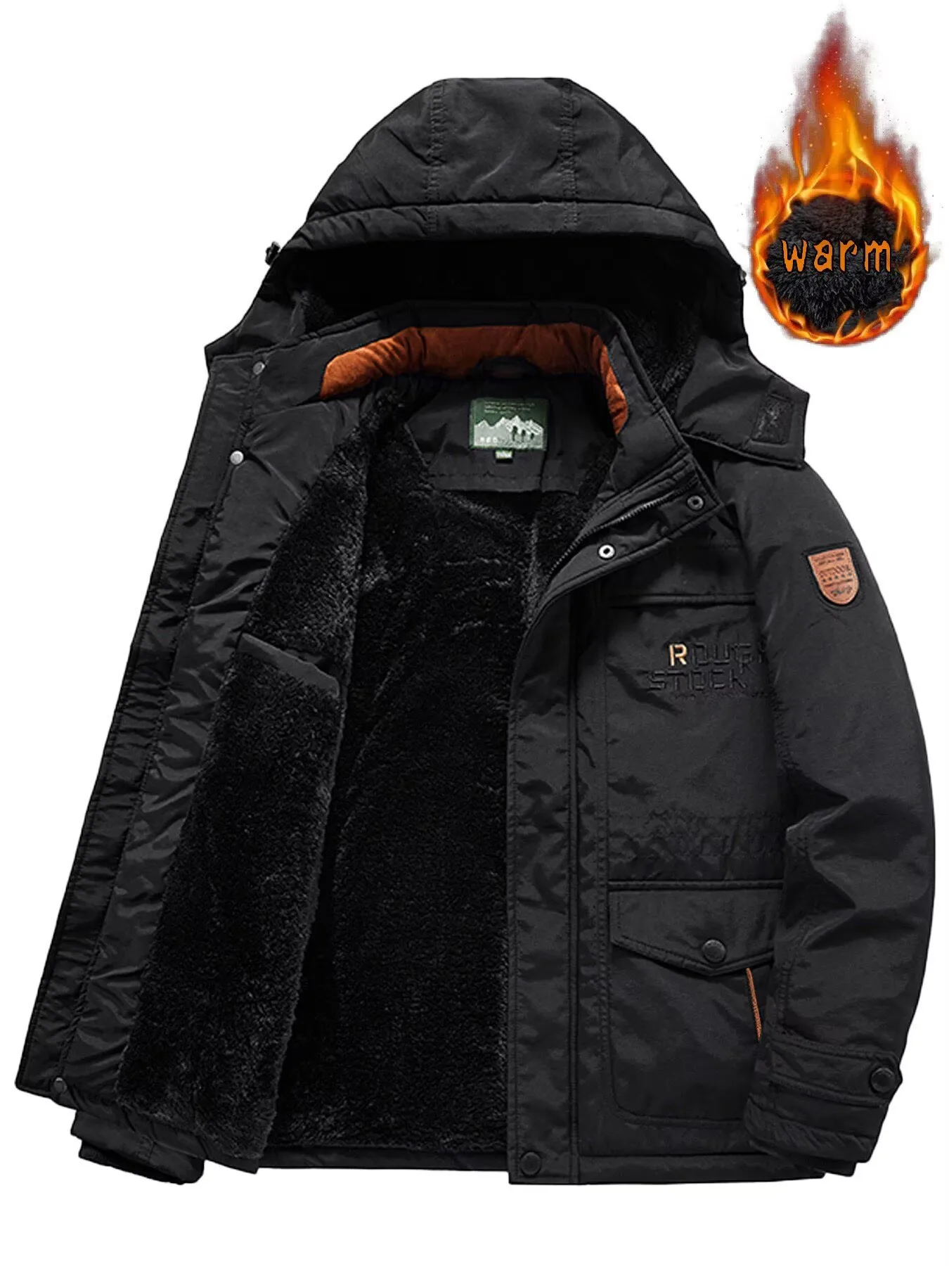 New Fashion Men Winter Hooded Down Jackets Quality Male Fleece Warm Cold-proof Parkas Man Outdoor Windproof Cargo Coats 6XL