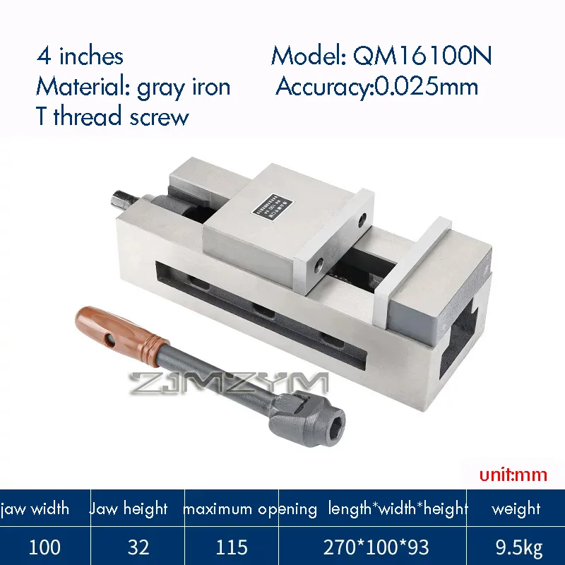4Inch Heavy-Duty Precision Chuck Milling Machine CNC Machine Tool with Integrated Angle-Fixed Smooth One-Piece Vise for Enhanced